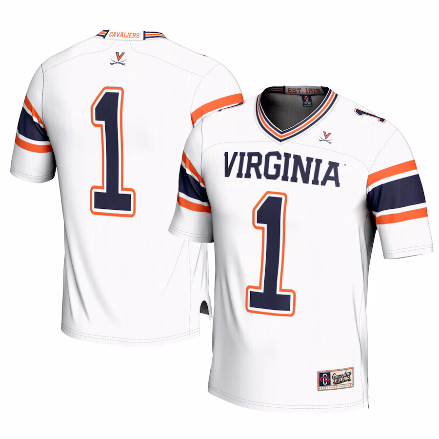 Youth GameDay Greats #1 White Virginia Cavaliers Football Jersey - ujerseystore