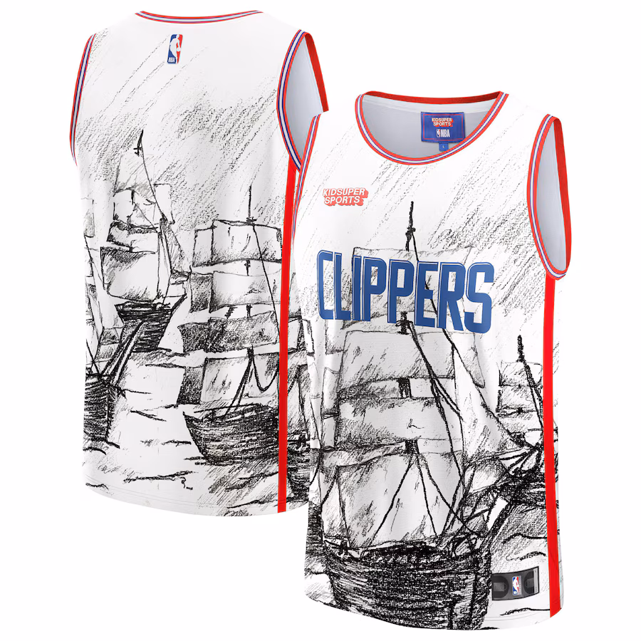 Unisex LA Clippers NBA & KidSuper Studios by Fanatics Gray Hometown Jersey - ujerseystore