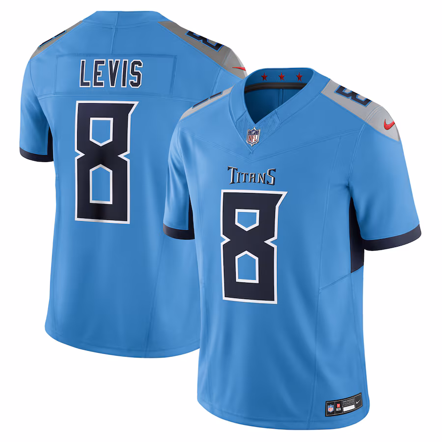 Men's Tennessee Titans Will Levis Nike Light Blue Alternate Vapor F.U.S.E. Limited Jersey - ujerseystore