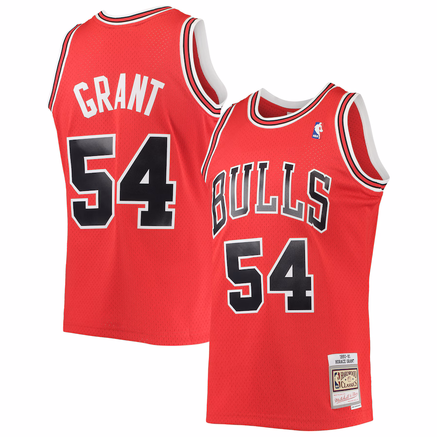 Men's Chicago Bulls Horace Grant Mitchell & Ness Red 1990/91 Throwback Dark Swingman Jersey - ujerseystore