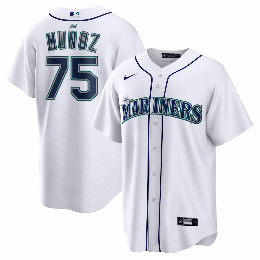 Men's Seattle Mariners Andrés Muñoz Nike White Home  Replica Player Jersey - ujerseystore