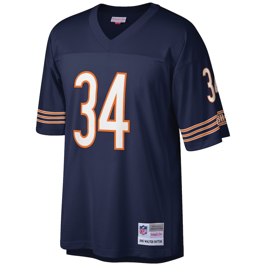 Men's Chicago Bears Walter Payton Mitchell & Ness Navy Big & Tall 1985 Retired Player Replica Jersey - ujerseystore