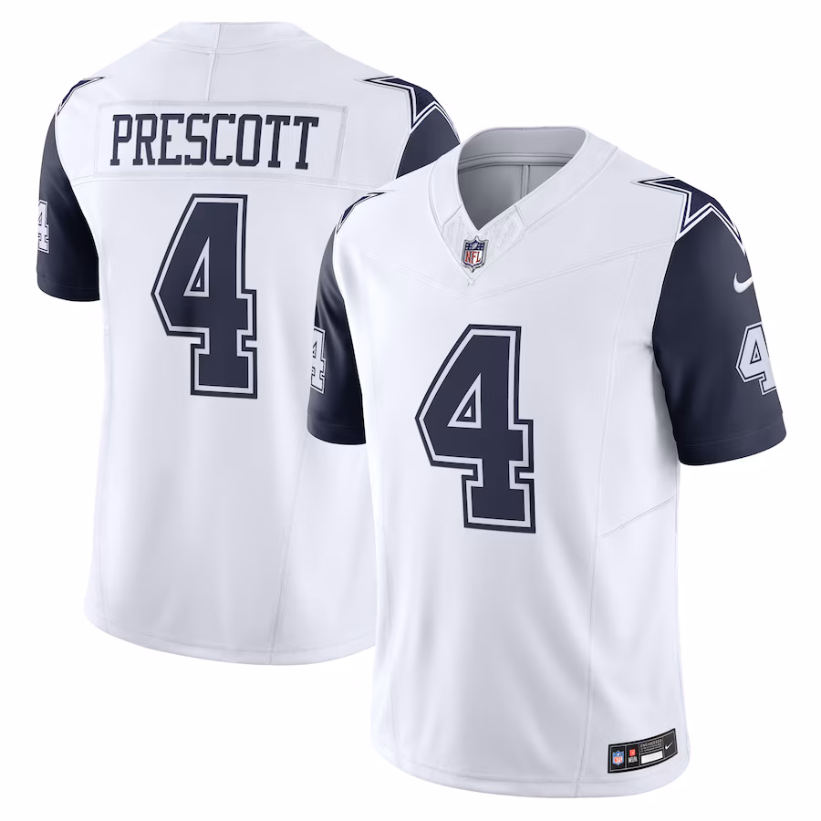 Men's Dallas Cowboys Dak Prescott Nike White Vapor F.U.S.E. Limited Jersey - ujerseystore