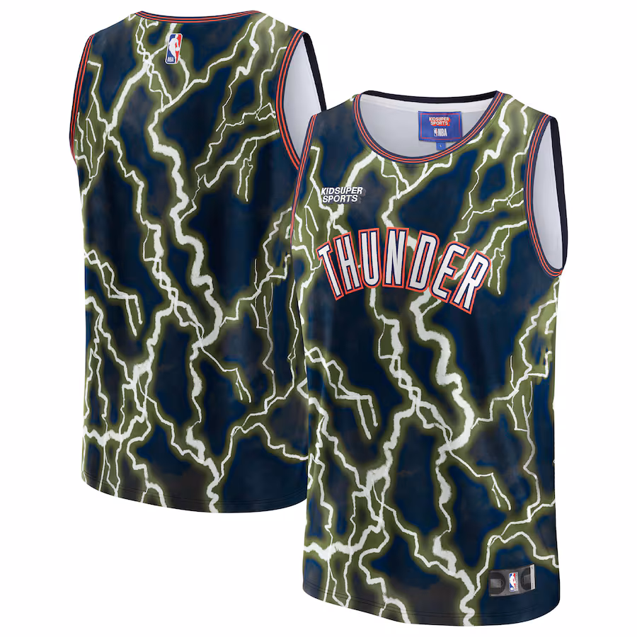 Unisex Oklahoma City Thunder NBA & KidSuper Studios by Fanatics Black Hometown Jersey - ujerseystore