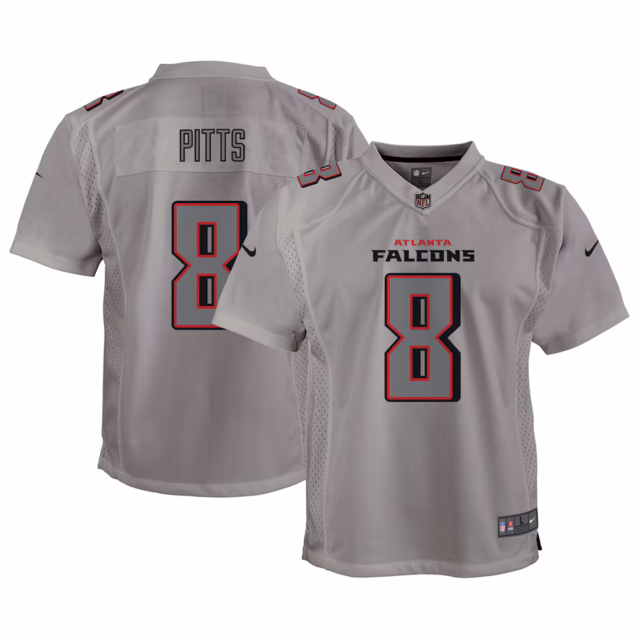 Youth Atlanta Falcons Kyle Pitts Nike Gray Atmosphere Game Jersey - ujerseystore