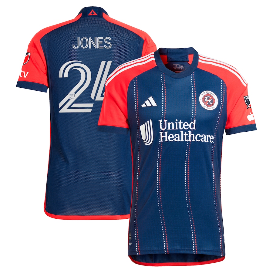 Men's New England Revolution DeJuan Jones adidas Navy 2024 Boston Tea Party Authentic Player Jersey - ujerseystore