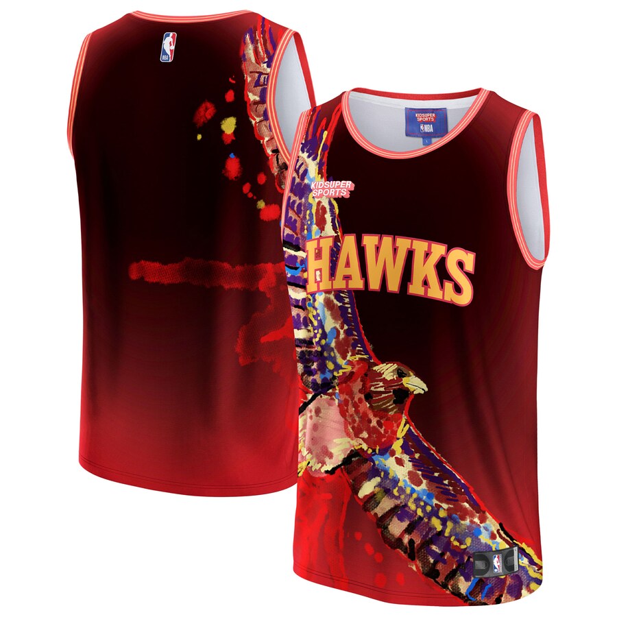 Unisex Atlanta Hawks NBA & KidSuper Studios by Fanatics Red Hometown Jersey - ujerseystore