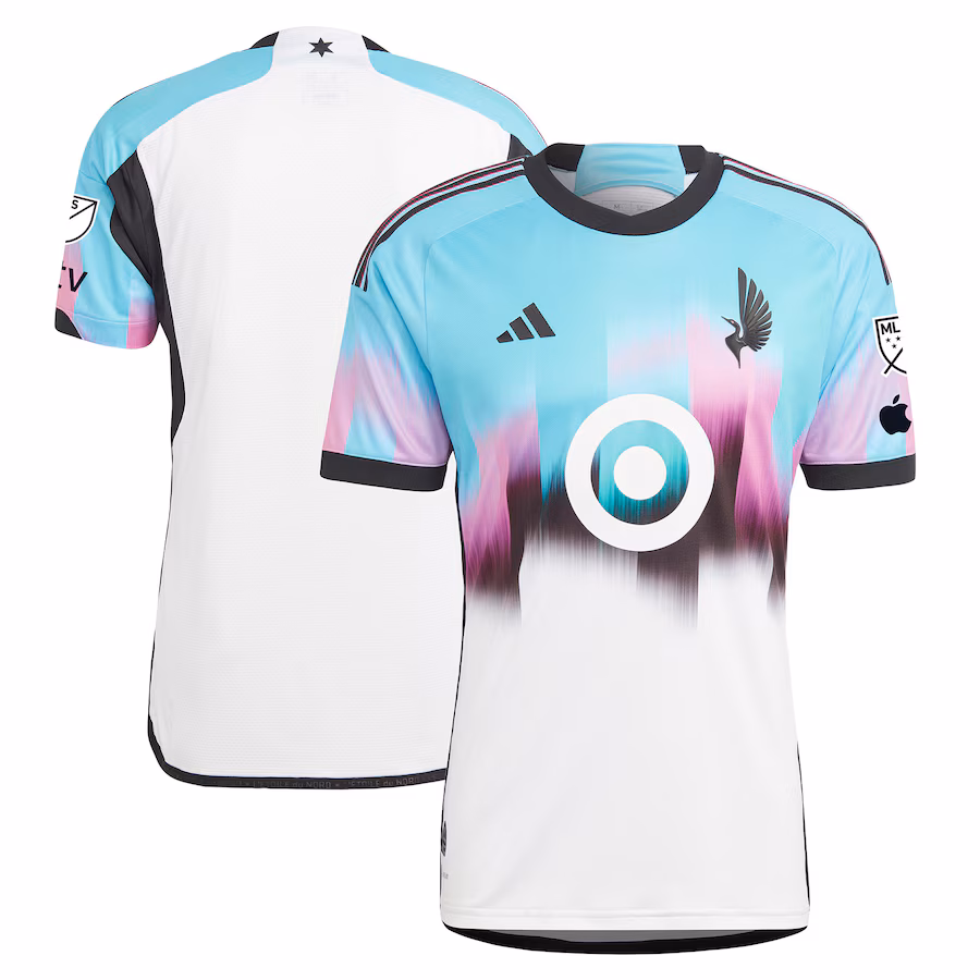 Men's Minnesota United FC adidas White 2023 The Northern Lights Kit Authentic Jersey - ujerseystore