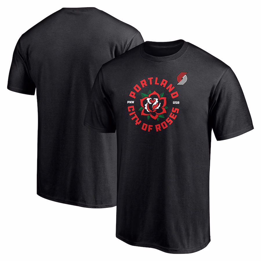 Men's Portland Trail Blazers Black Push Ahead T-Shirt - ujerseystore