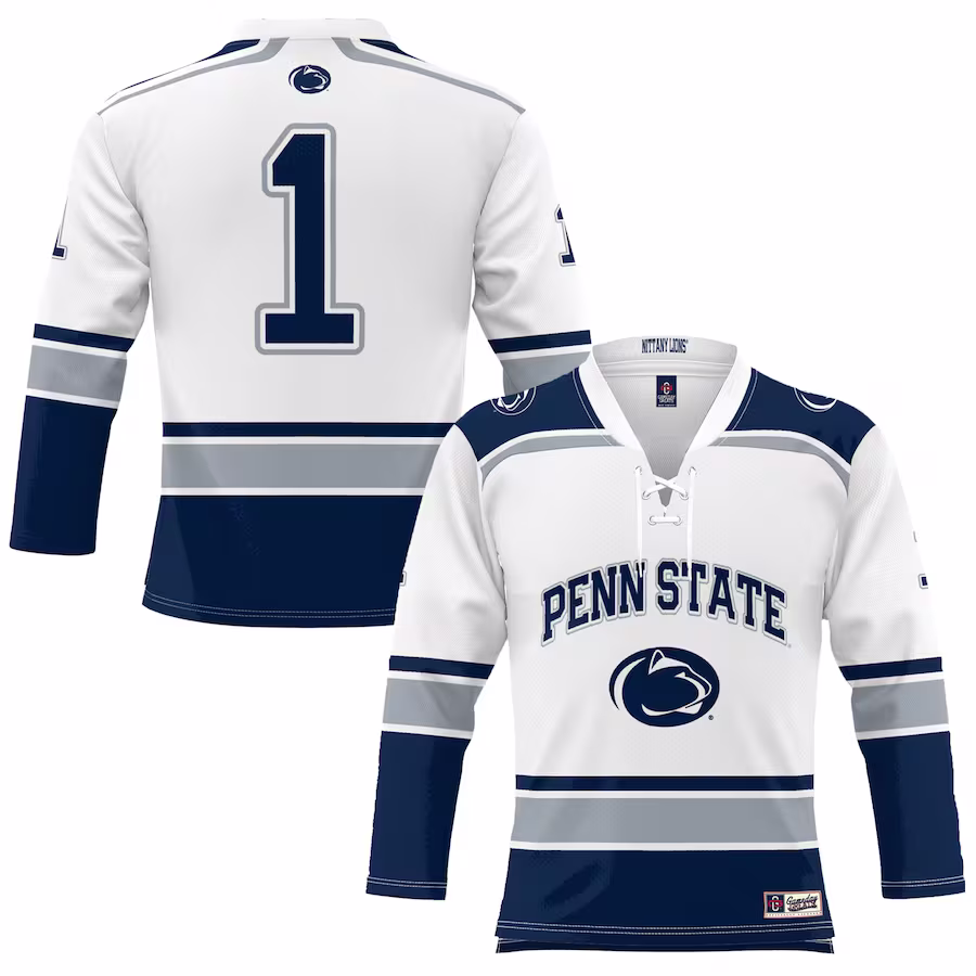 #1 Penn State Nittany Lions GameDay Greats Youth Hockey Jersey - White - ujerseystore