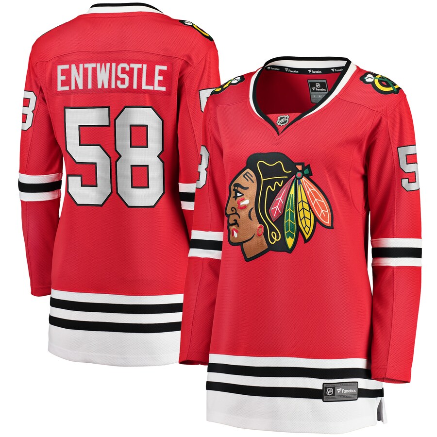 Women's Chicago Blackhawks MacKenzie Entwistle Fanatics Branded Red Home Breakaway Player Jersey - ujerseystore