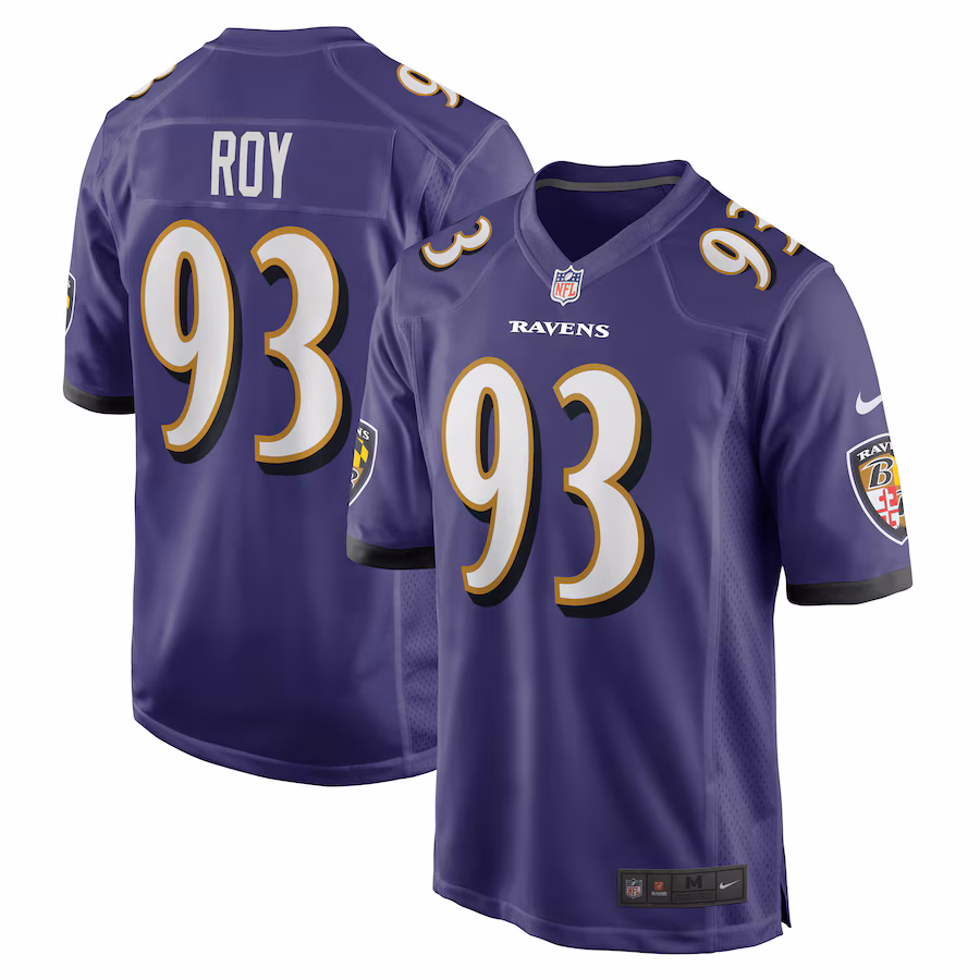 Men's Baltimore Ravens Bravvion Roy Nike  Purple  Game Jersey - ujerseystore