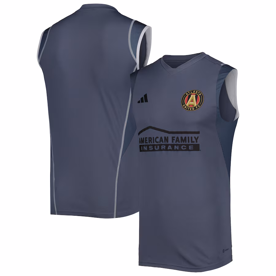 Men's Atlanta United FC adidas Gray 2023 On-Field Sleeveless Training Jersey - ujerseystore
