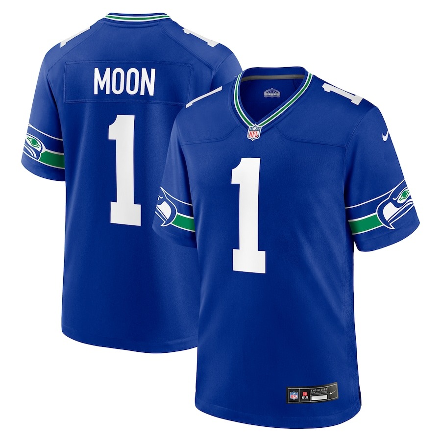 Men's Seattle Seahawks Warren Moon Nike Royal Throwback Retired Player Game Jersey - ujerseystore