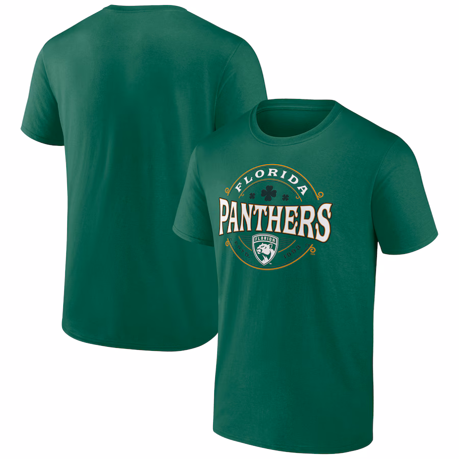 Men's Florida Panthers Kelly Green St. Patrick's Day Lucky T-Shirt - ujerseystore