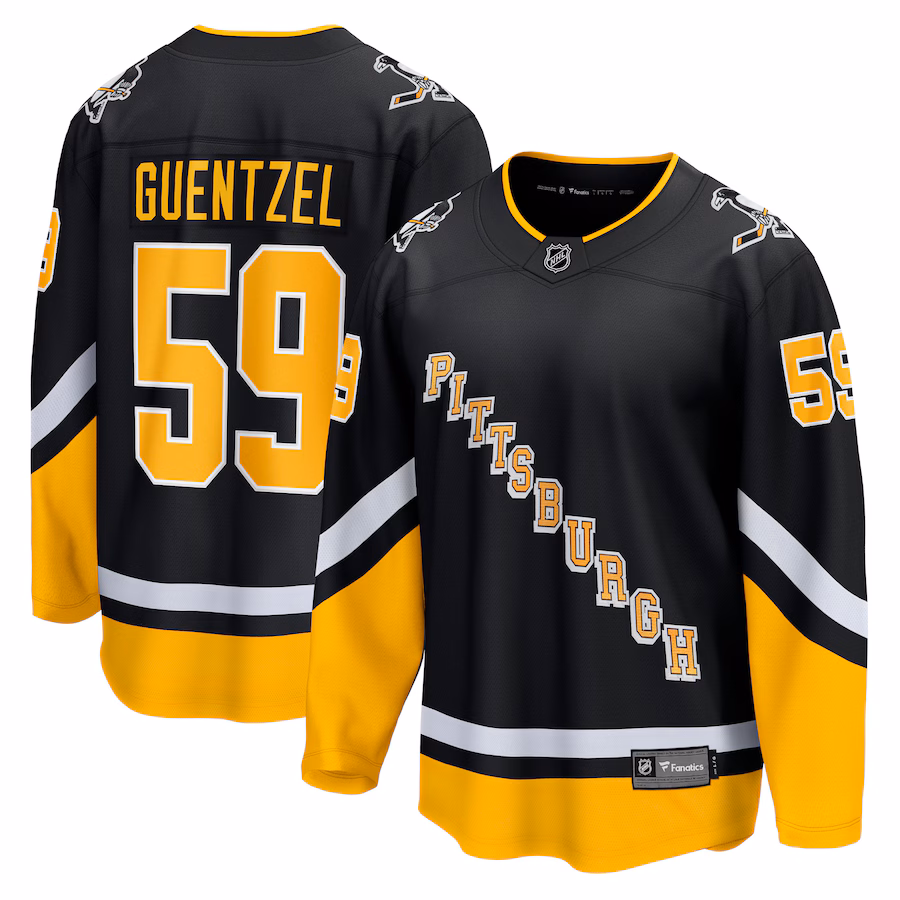 Men's Pittsburgh Penguins Jake Guentzel Fanatics Black Alternate Premier Breakaway Player Jersey - ujerseystore
