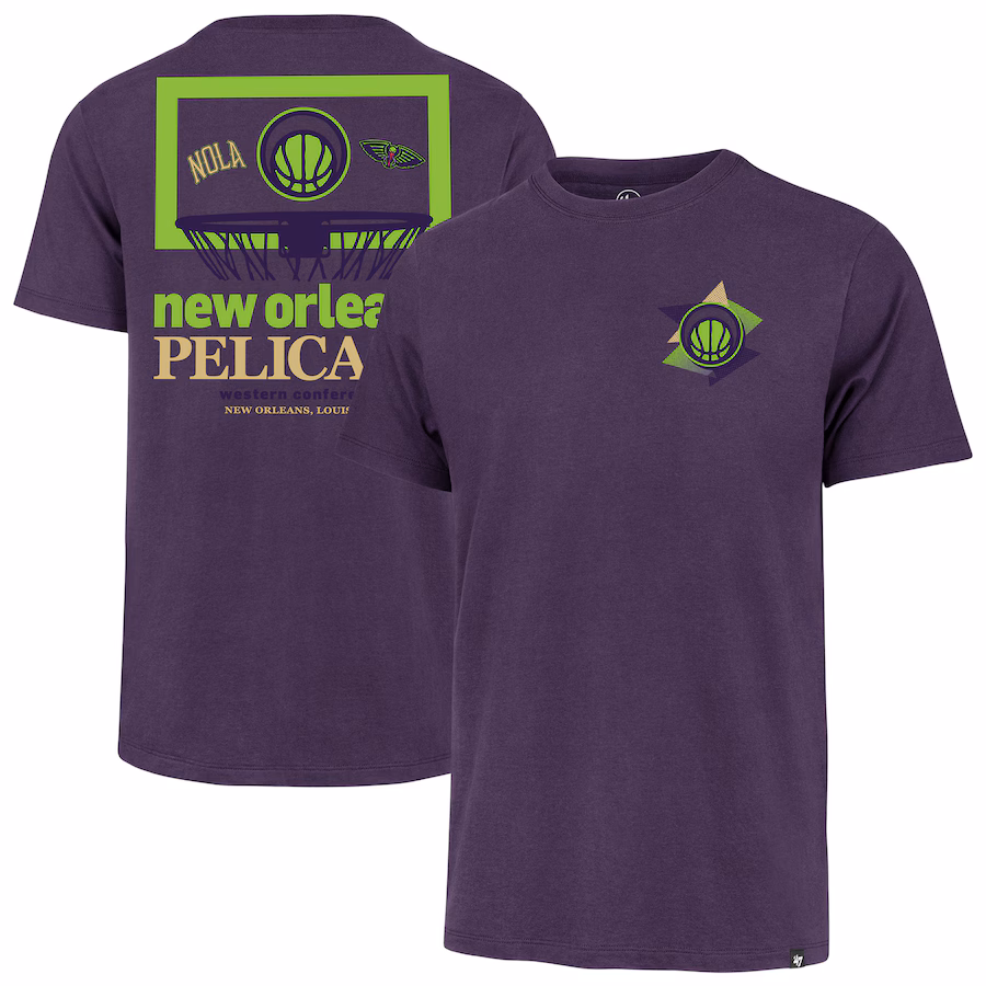 Men's New Orleans Pelicans  '47 Purple City Edition Backboard T-Shirt - ujerseystore