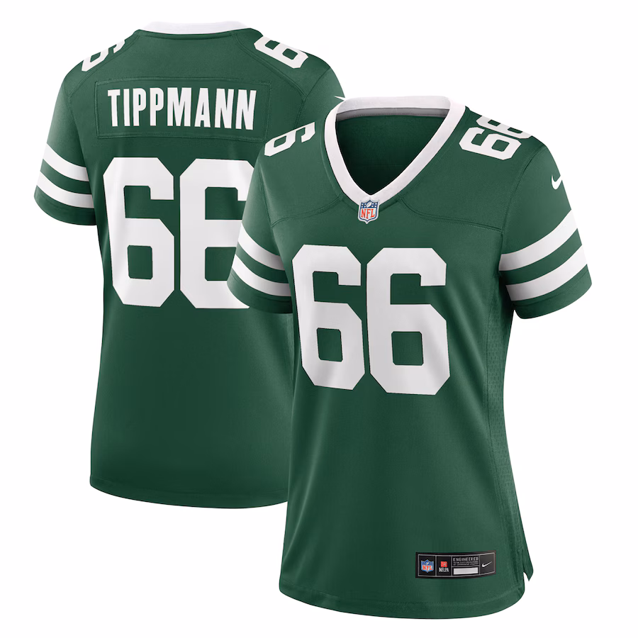Women's New York Jets Joe Tippmann Nike Legacy Green Team Game Jersey - ujerseystore