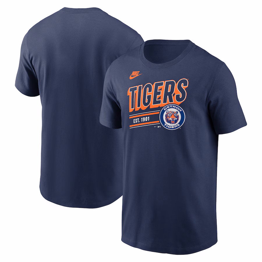 Men's Detroit Tigers Nike Navy Cooperstown Collection Retro T-Shirt - ujerseystore
