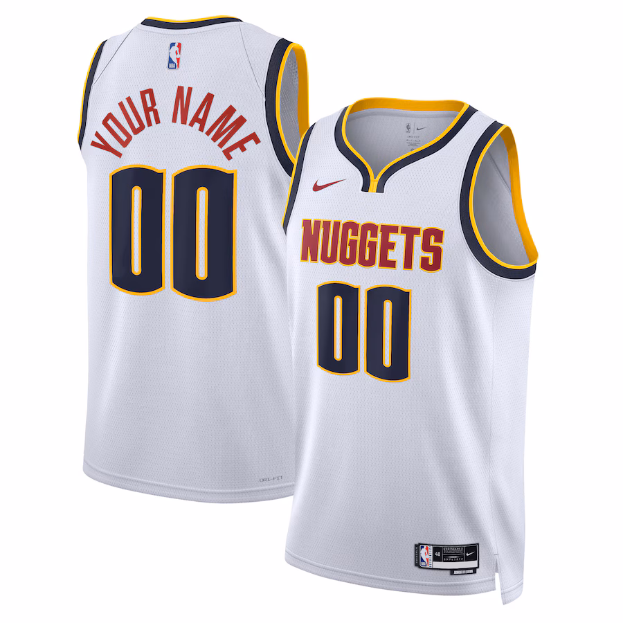 Unisex Denver Nuggets Nike White Swingman Custom Jersey - Association Edition - ujerseystore