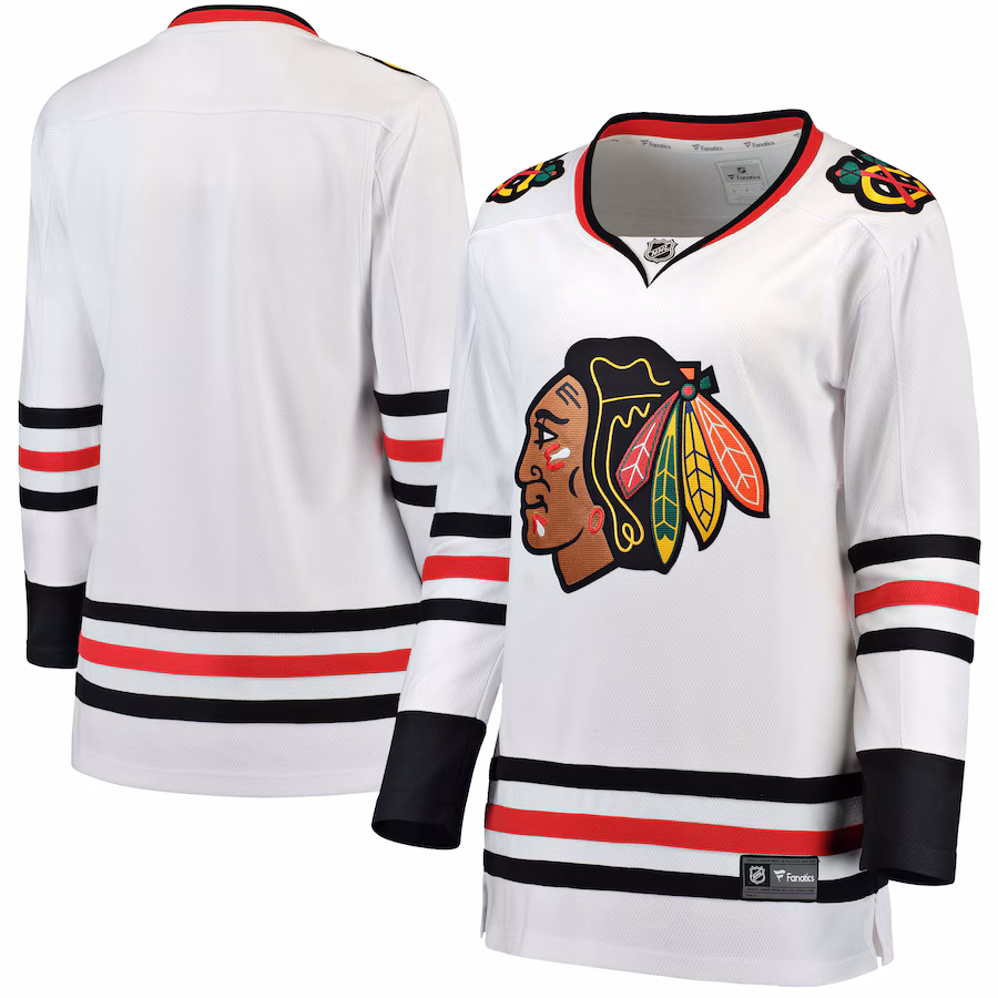 Women's Chicago Blackhawks Fanatics White Away Breakaway Jersey - ujerseystore