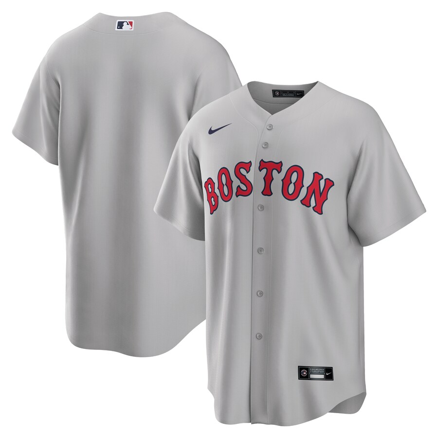 Men's Boston Red Sox Nike Gray Road Replica Team Jersey - ujerseystore