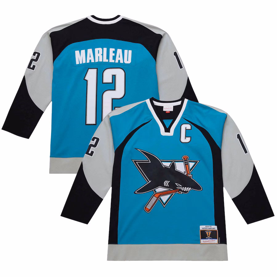 Men's San Jose Sharks Patrick Marleau Teal 2003-04 Power Play Jersey - ujerseystore