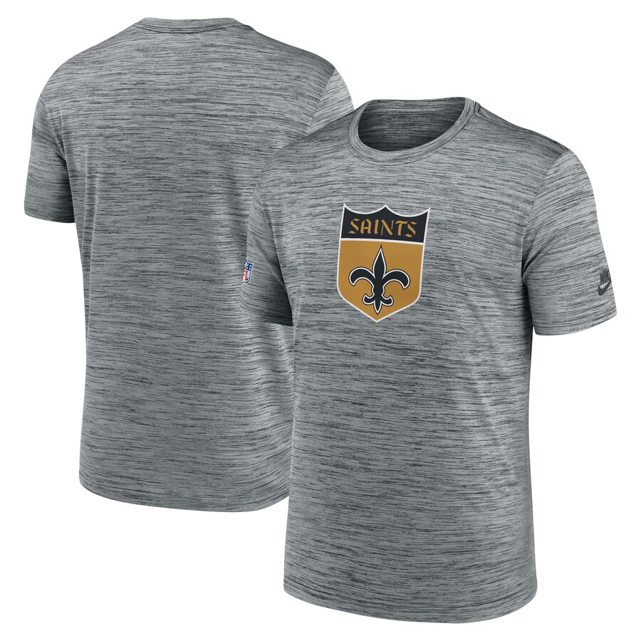 Men's New Orleans Saints Nike Gray Velocity Alternate Logo Performance T-Shirt - ujerseystore