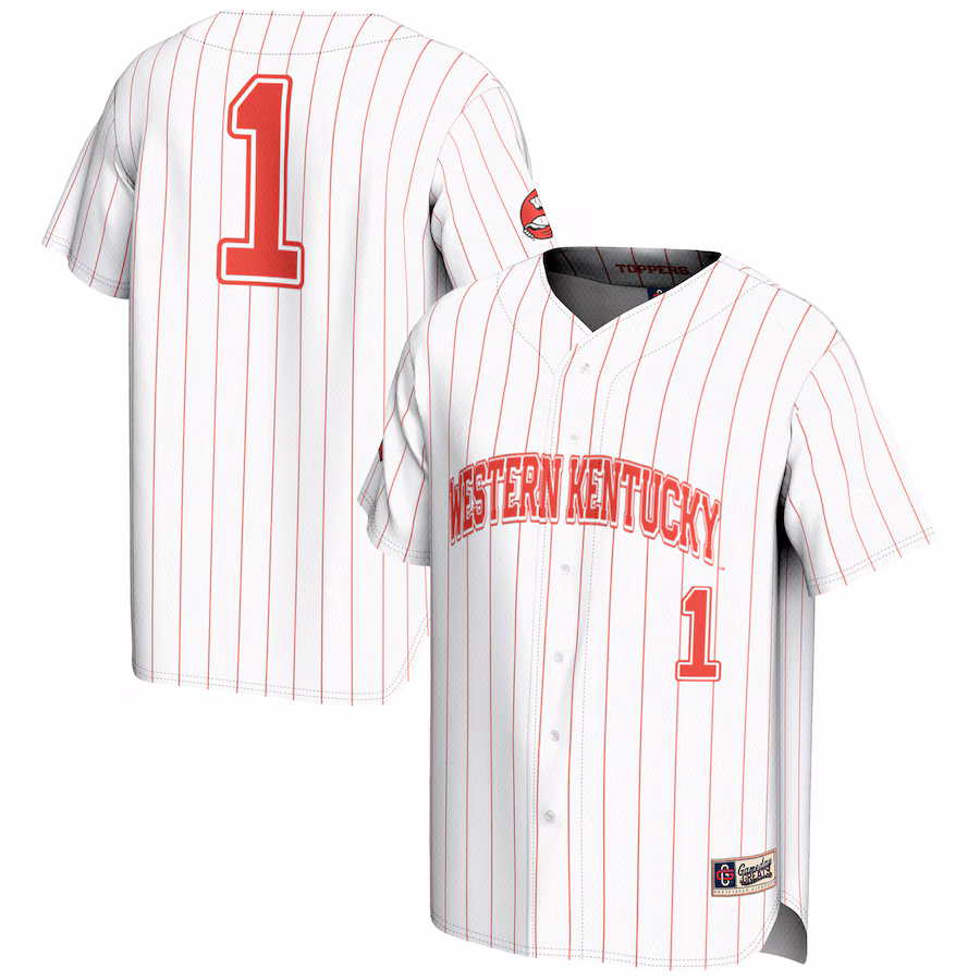 Men's GameDay Greats #1 White Western Kentucky Hilltoppers Lightweight Baseball Jersey - ujerseystore