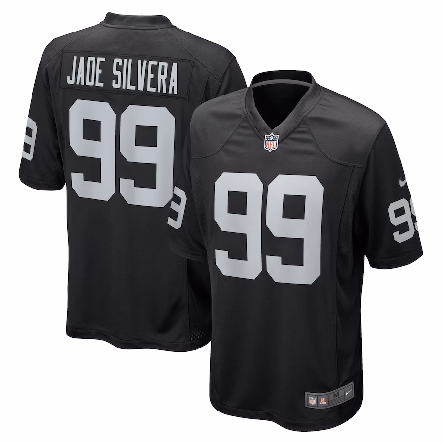 Men's Las Vegas Raiders Nesta Jade Silvera Nike  Black Team Game Jersey - ujerseystore