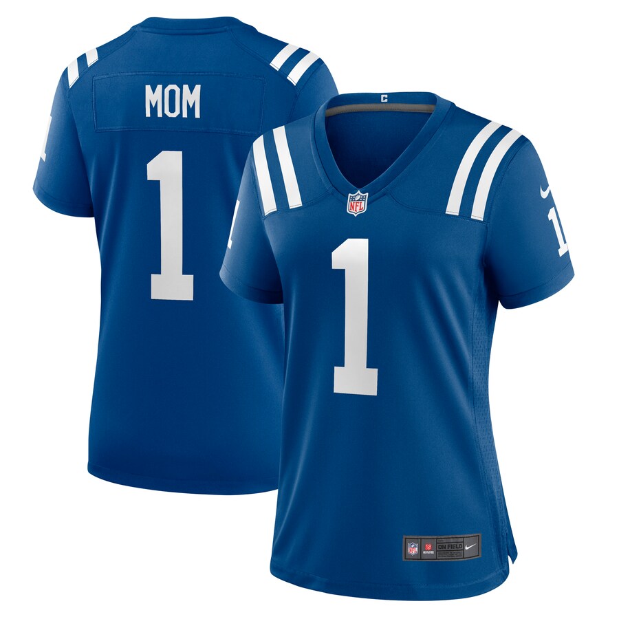 Women's Indianapolis Colts Number 1 Mom Nike Royal Game Jersey - ujerseystore
