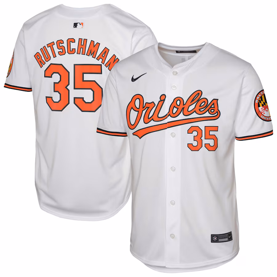 Youth Baltimore Orioles Adley Rutschman Nike White Limited Player Jersey - ujerseystore