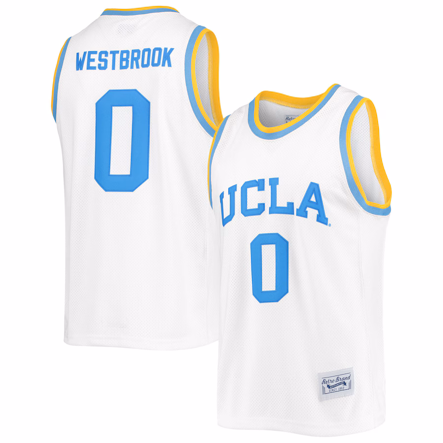 Men's Original Retro Brand Russell Westbrook White UCLA Bruins Commemorative Classic Basketball Jersey - ujerseystore