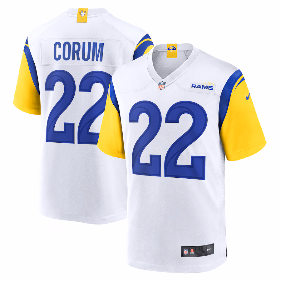 Men's Los Angeles Rams Blake Corum Nike  White Game Jersey - ujerseystore
