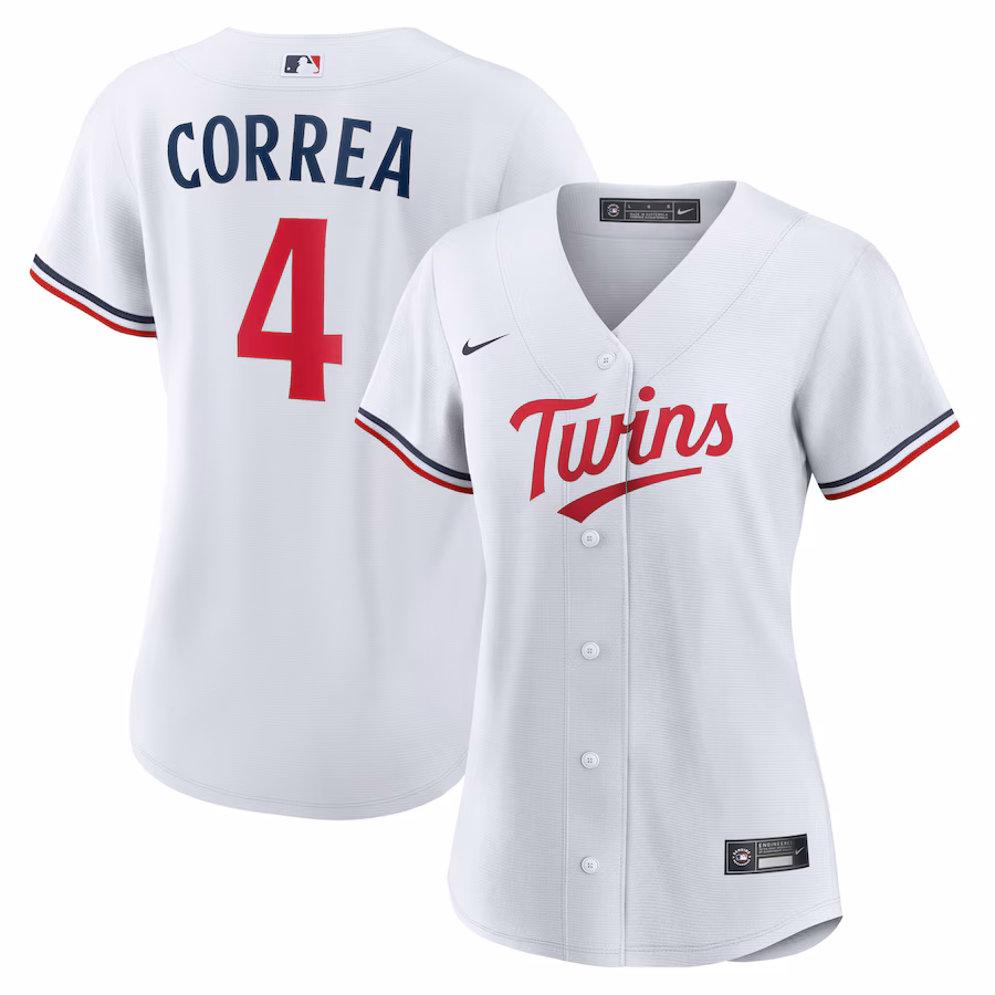 Women's Minnesota Twins Carlos Correa Nike White Home Replica Player Jersey - ujerseystore