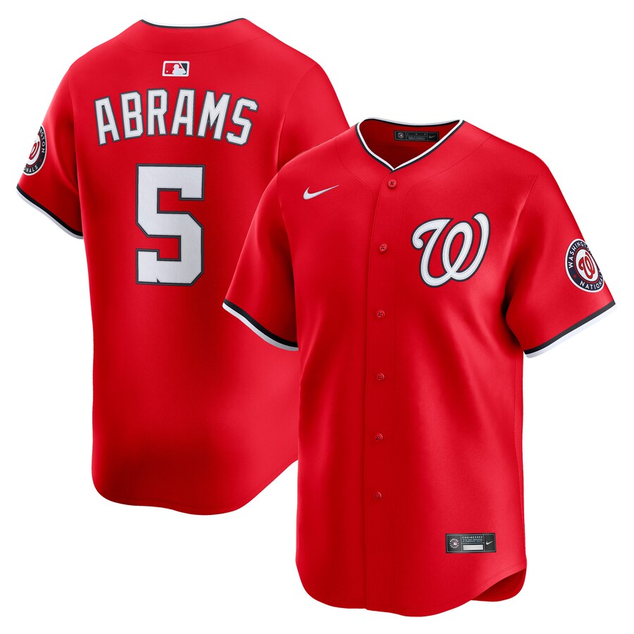 Men's Washington Nationals CJ Abrams Nike Red 2nd Alternate Limited Player Jersey - ujerseystore
