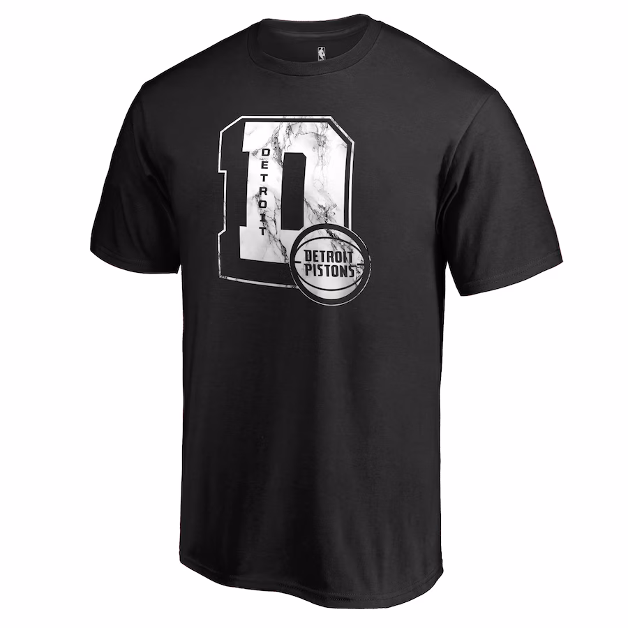 Men's Detroit Pistons Black Letterman T-Shirt - ujerseystore