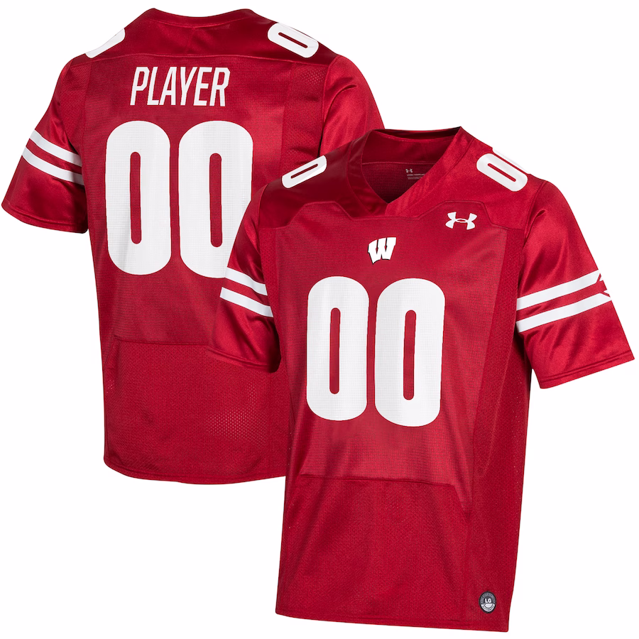 Wisconsin Badgers Under Armour Pick-A-Player NIL Replica Football Jersey - Red - ujerseystore