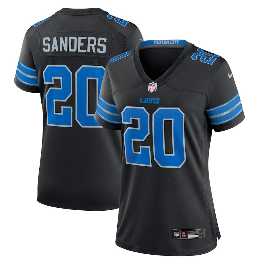 Women's Detroit Lions Barry Sanders Nike Black 2nd Alternate Retired Player Game Jersey - ujerseystore