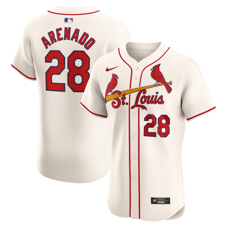 Men's St. Louis Cardinals Nolan Arenado Nike Cream Alternate Elite Player Jersey - ujerseystore