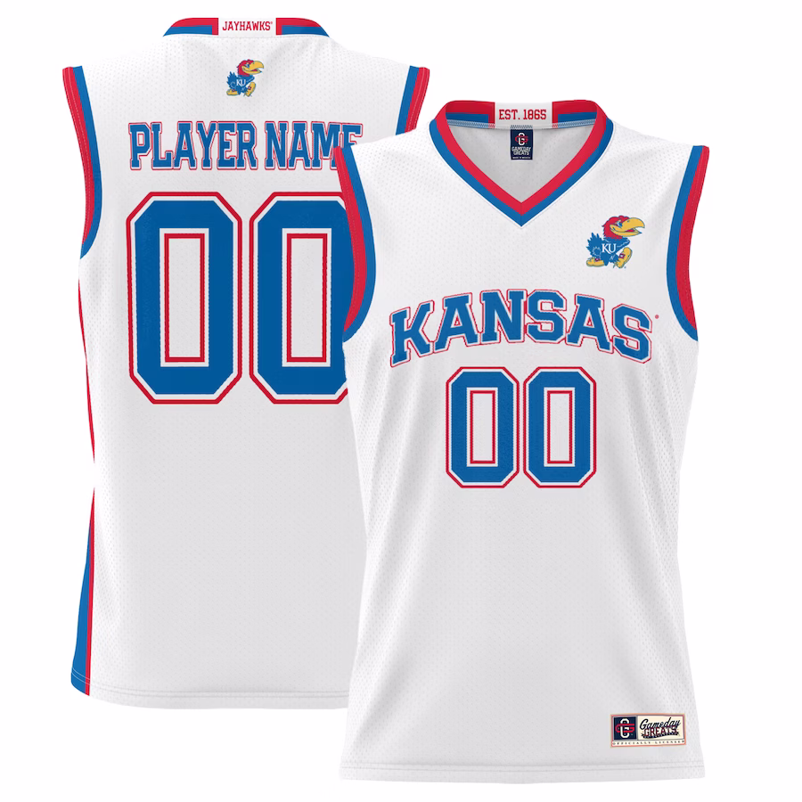 Kansas Jayhawks GameDay Greats  Lightweight NIL Pick-A-Player Basketball Jersey - White - ujerseystore