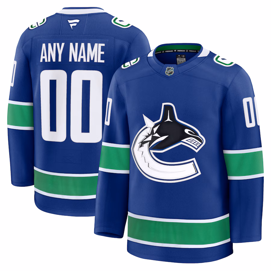 Men's Vancouver Canucks Fanatics Blue Home Premium Custom Jersey - ujerseystore