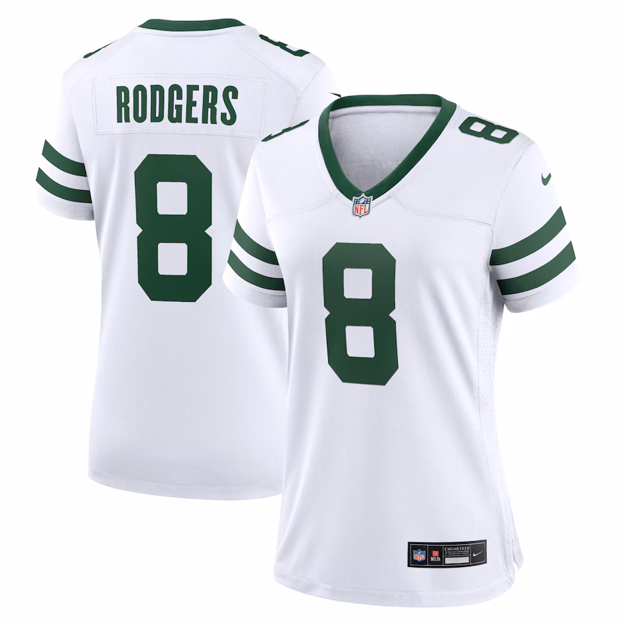 Women's New York Jets Aaron Rodgers Nike Legacy White Game Jersey - ujerseystore