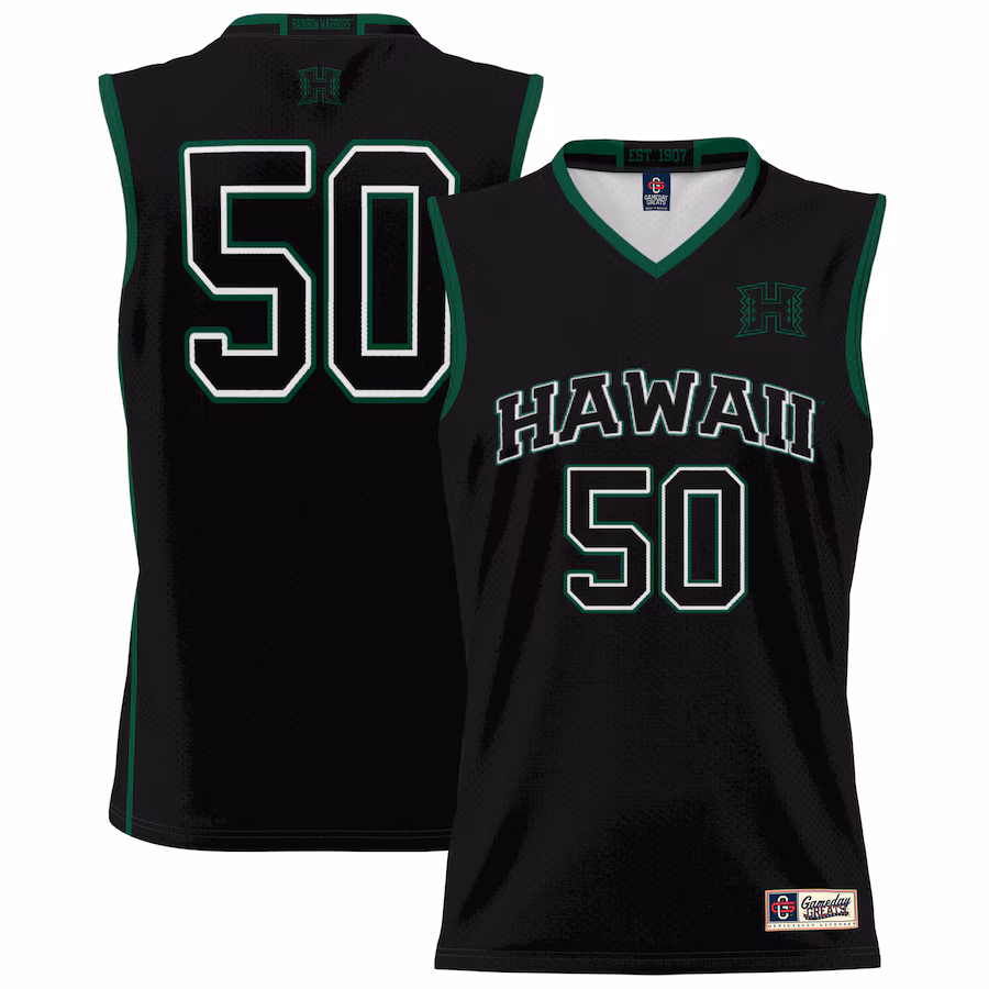 #50 Hawaii Rainbow Warriors GameDay Greats Youth Lightweight Basketball Jersey - Black - ujerseystore