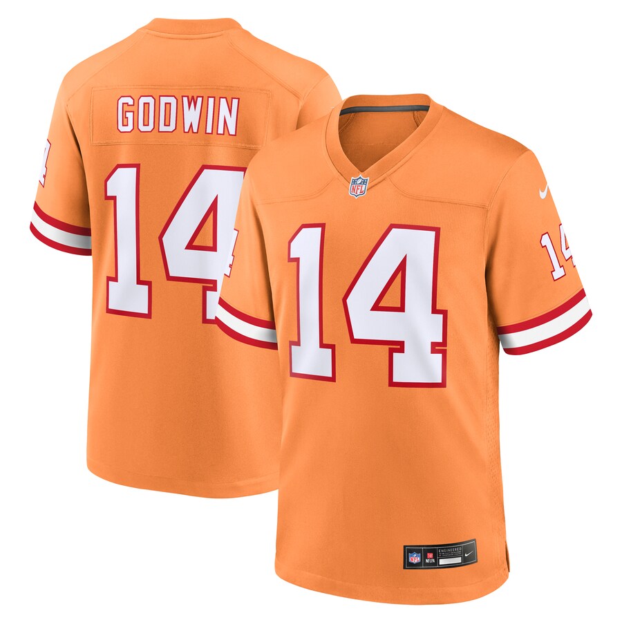 Men's Tampa Bay Buccaneers Chris Godwin Nike Orange Throwback Game Jersey - ujerseystore