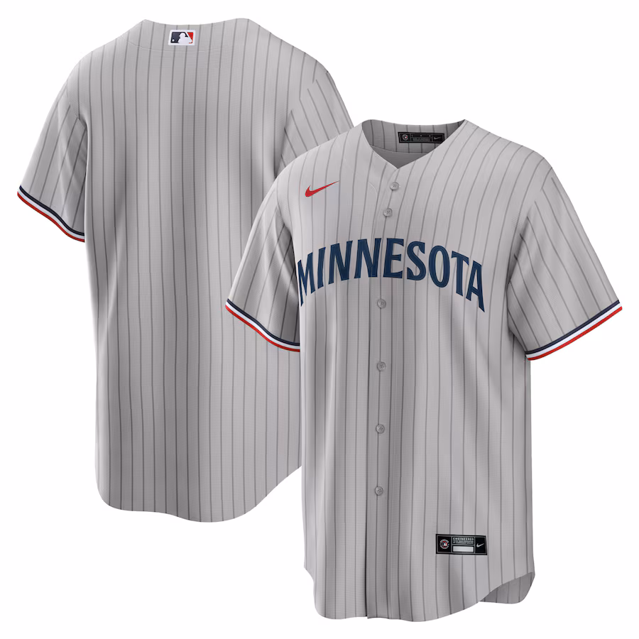 Men's Minnesota Twins Nike Gray Road Replica Team Jersey - ujerseystore