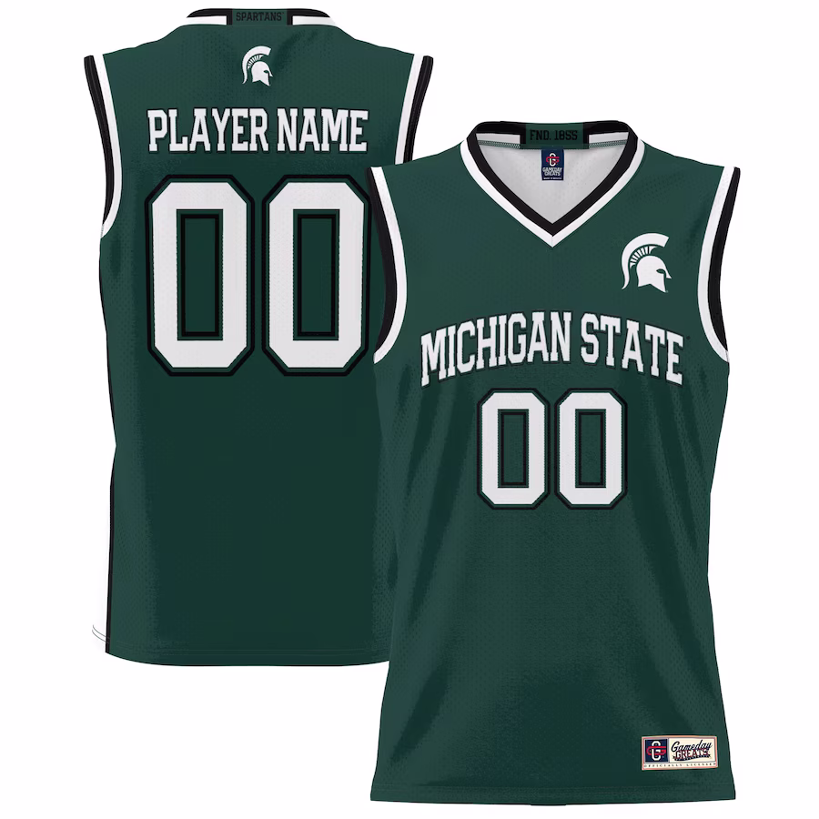 Michigan State Spartans GameDay Greats Youth NIL Pick-A-Player Lightweight Basketball Jersey - Green - ujerseystore