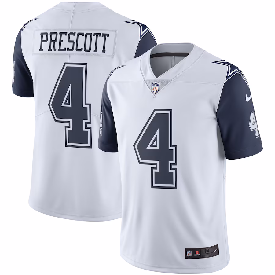 Men's Dallas Cowboys Dak Prescott White Nike Color Rush Vapor Limited Jersey - ujerseystore