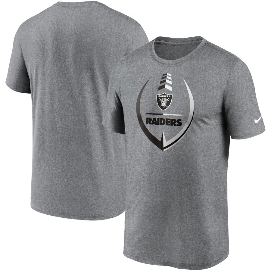 Men's Las Vegas Raiders Nike Heathered Gray Icon Legend Performance T-Shirt - ujerseystore