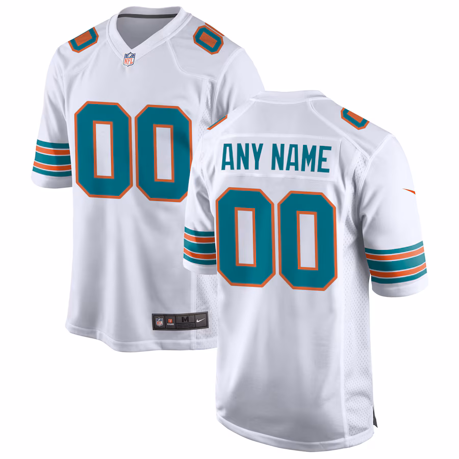 Men's Miami Dolphins Nike White Alternate Custom Game Jersey - ujerseystore